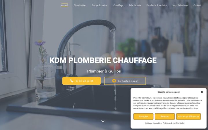 Screenshot of kdm-plomberiechauffage.fr