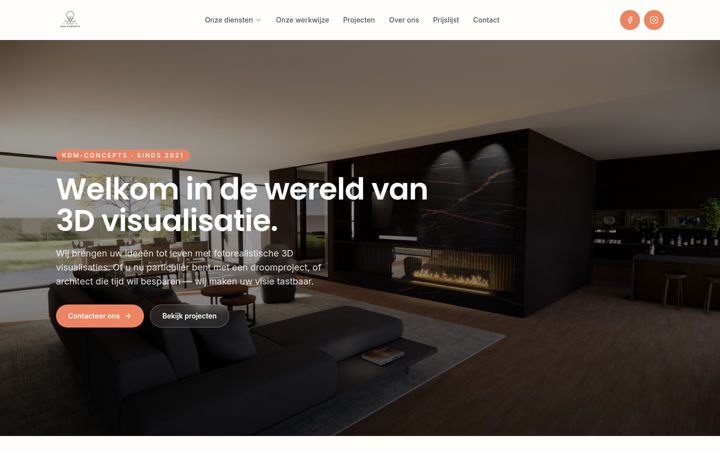 Screenshot of kdmconcepts.be