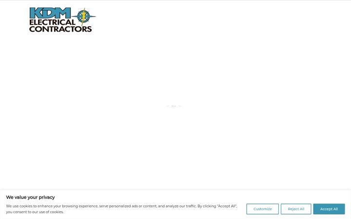 Screenshot of kdmelectricalcontractors.com