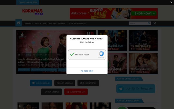 Screenshot von kdramasmaza.net