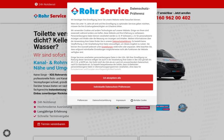 Screenshot of kds-rohrservice.de