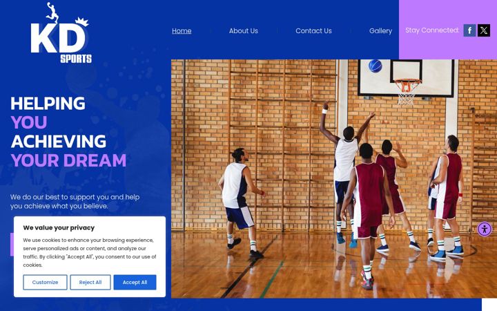 Screenshot of kdsportsmanagement.com