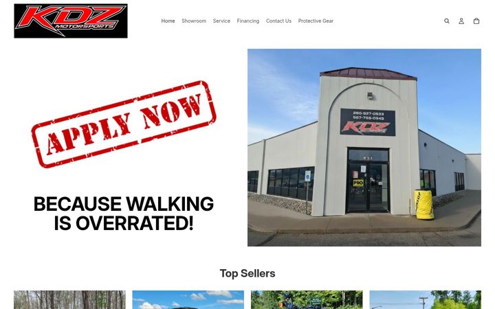 Screenshot of kdzmotorcyclez.com