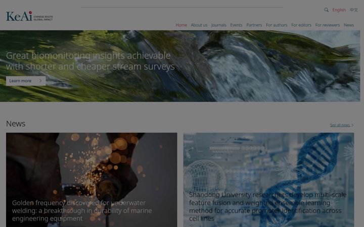 Screenshot of keaipublishing.com