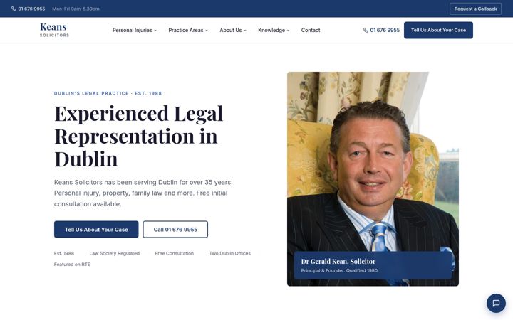 Screenshot of keanssolicitors.ie