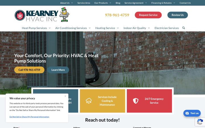 Screenshot of kearneyhvac.com