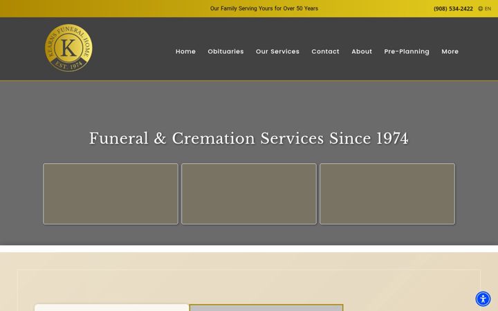 Screenshot of kearnsfuneralhome.com