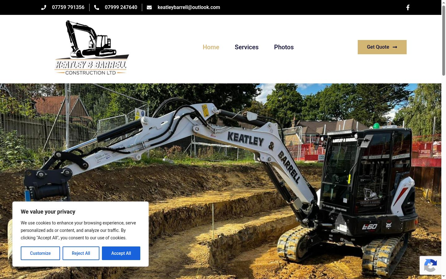 Screenshot of the consent banner shown before any interaction