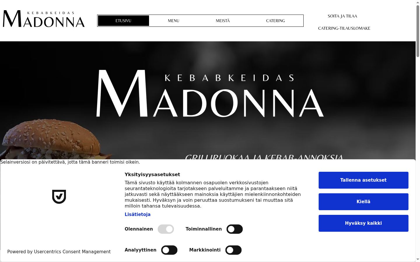 Screenshot van de toestemmingsbanner zoals getoond vóór enige interactie