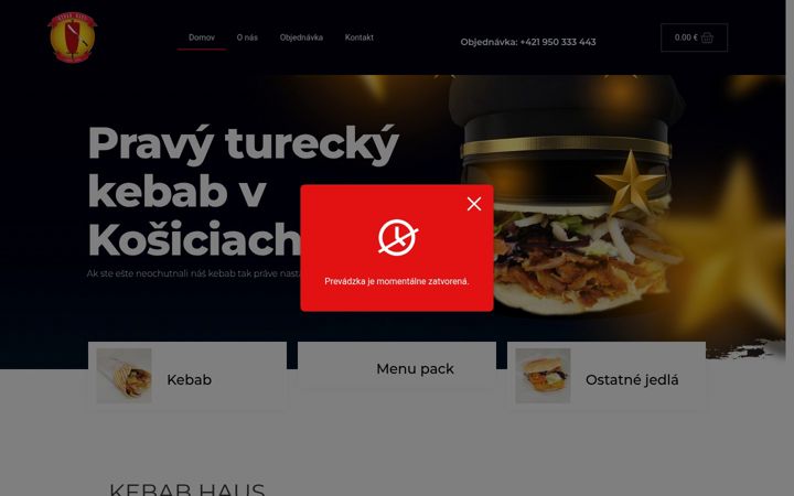 Screenshot of kebabhaus.sk