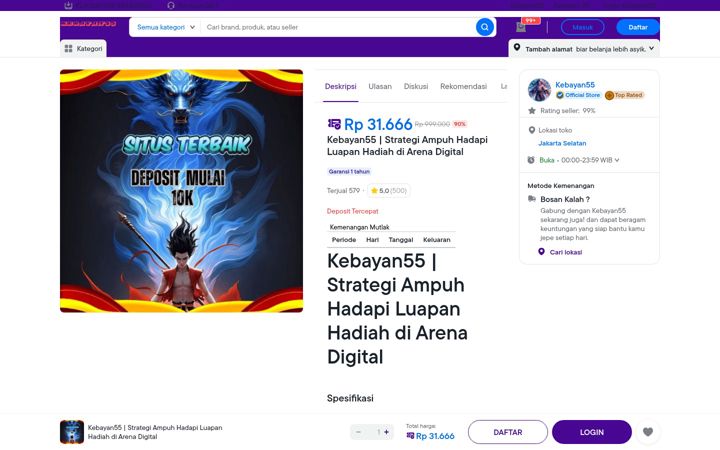 Screenshot of kebayan55.net
