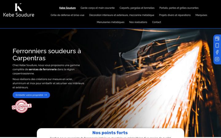 Screenshot of kebe-soudure.fr