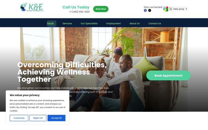 Screenshot of kebehavioralhealthservices.com