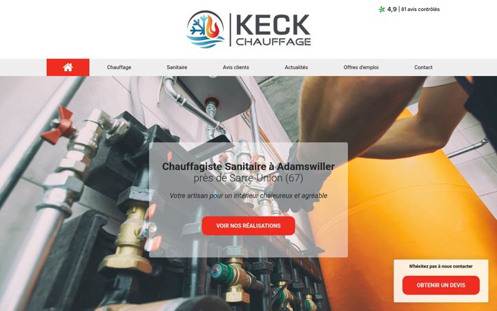 Screenshot of keck-chauffage.com