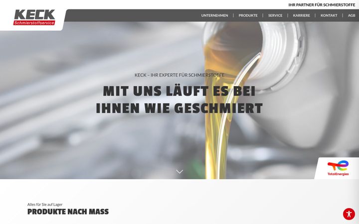 Screenshot of keck-schmierstoffe.de