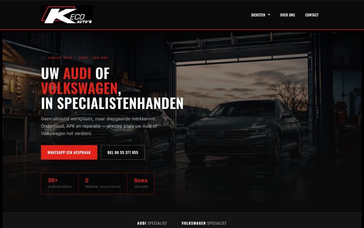 Screenshot of kecoauto.nl