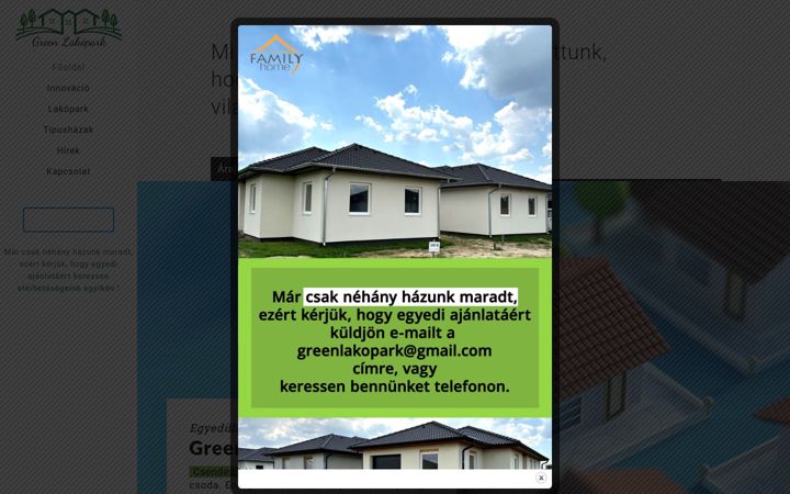Posnetek zaslona kecskemetlakopark.hu