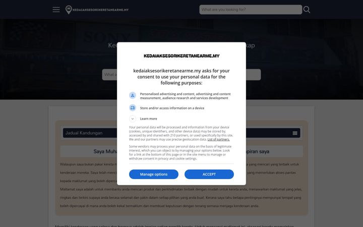 Screenshot of kedaiaksesorikeretanearme.my