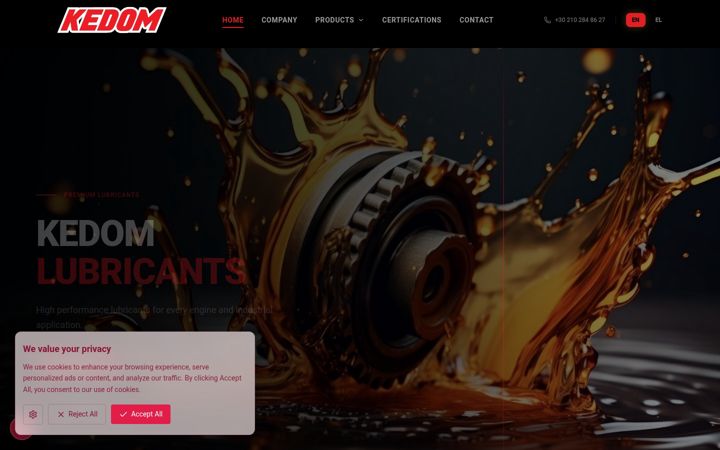 Screenshot of kedomlubricants.gr