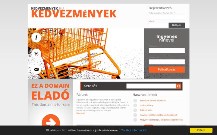 Posnetek zaslona kedvezmenyek.hu