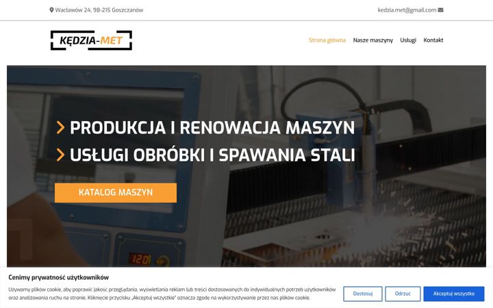 Screenshot of kedzia-met.pl