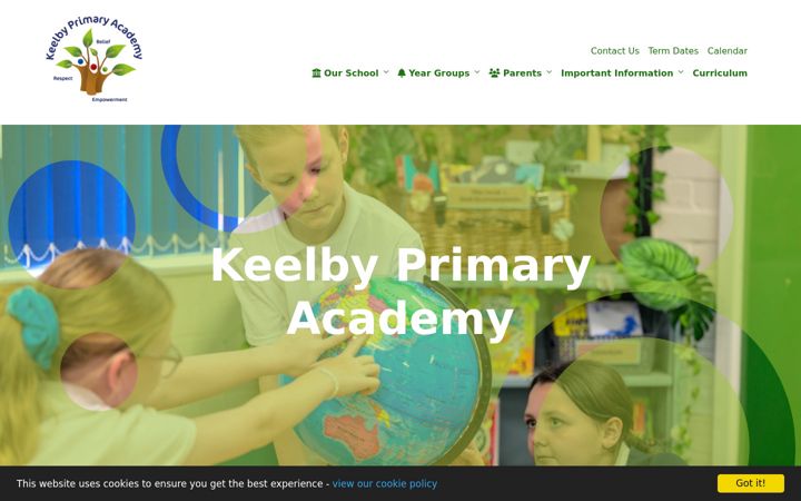 Screenshot of keelby.lincs.sch.uk