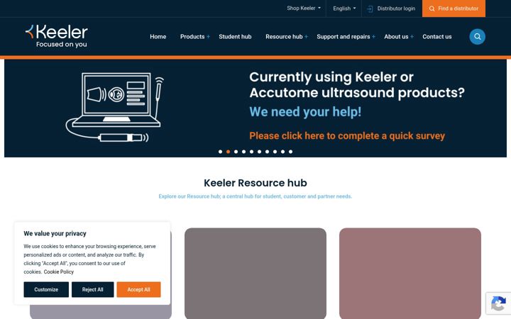 Screenshot of keelerglobal.com