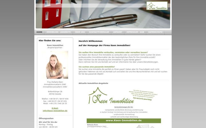 Screenshot of keen-immobilien.de