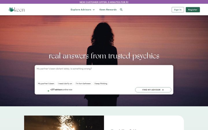 Screenshot of keen.com