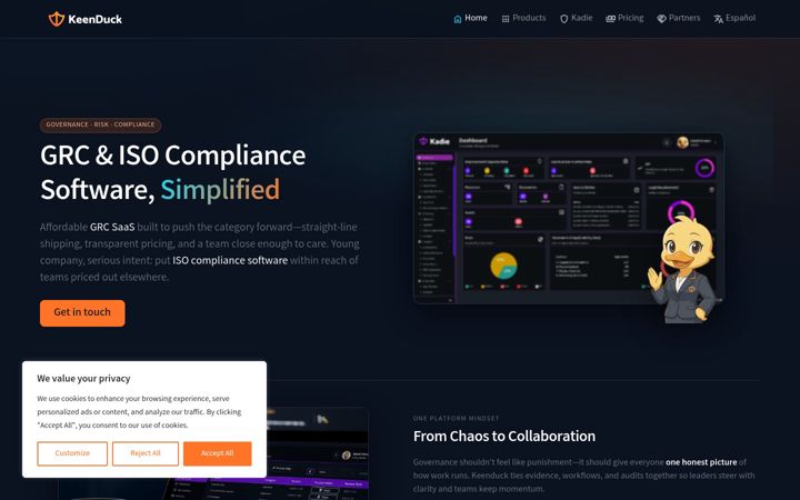 Screenshot of keenduck.com