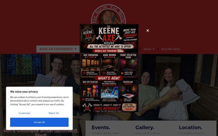 Screenshot of keeneaxehouse.com