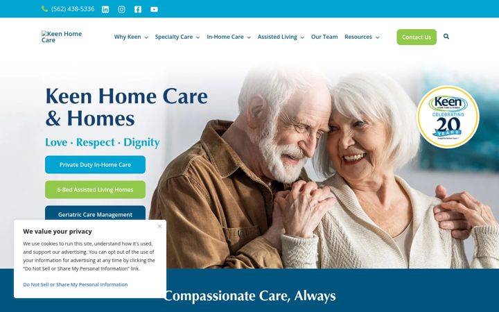 Screenshot of keenhomecare.com