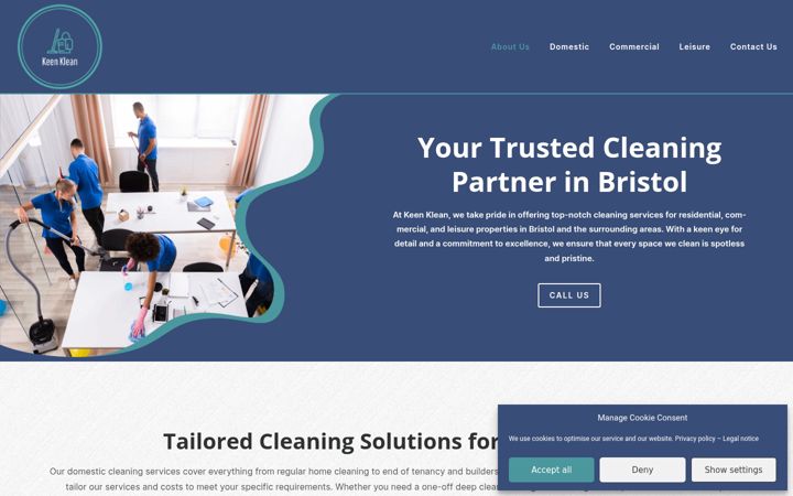 Screenshot of keenklean.co.uk