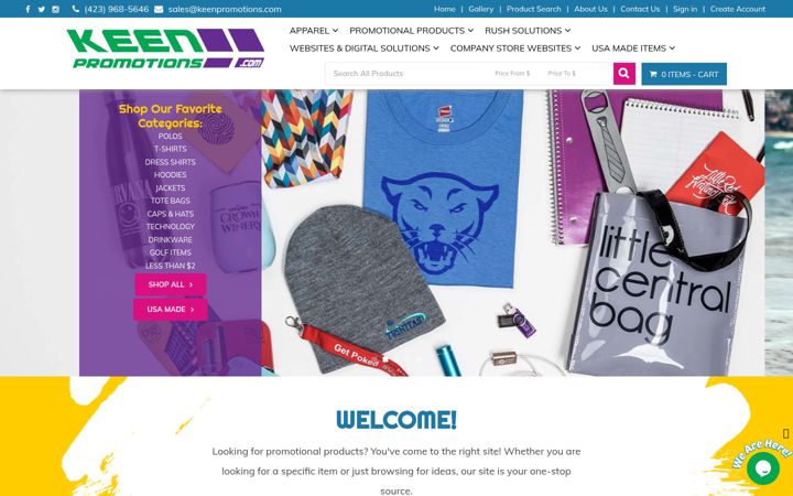 Screenshot of keenpromotions.com