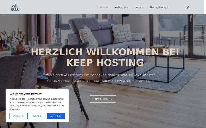 Screenshot of keep-hosting.de