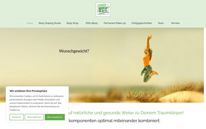 Screenshot of keep-up-beauty.ch