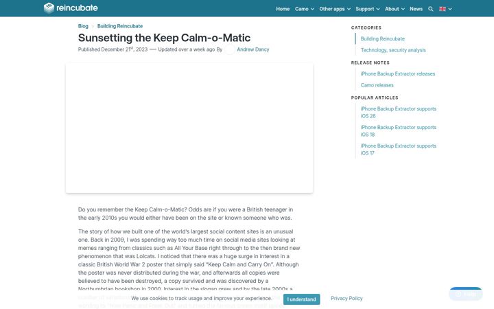 Screenshot of keepcalms.com