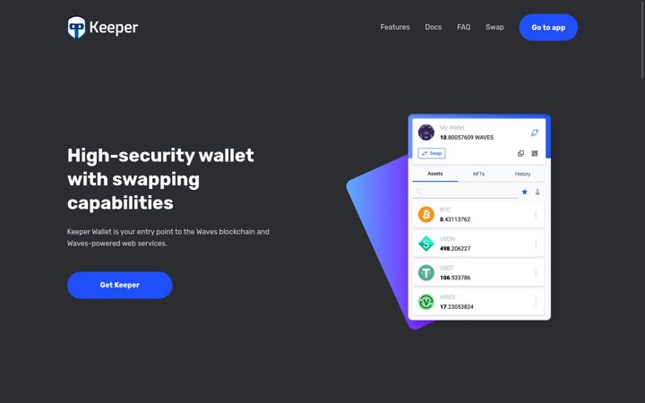 Screenshot of keeper-wallet.app