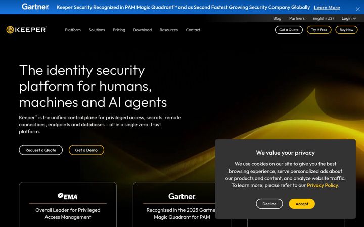Skærmbillede af keepersecurity.eu
