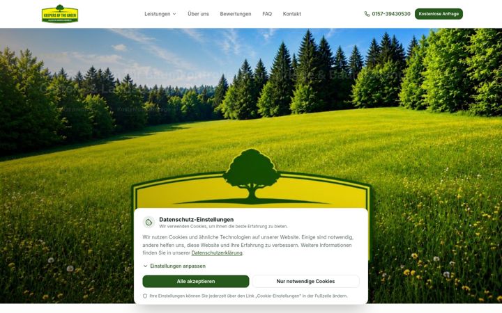 Screenshot of keepersofthegreen.com