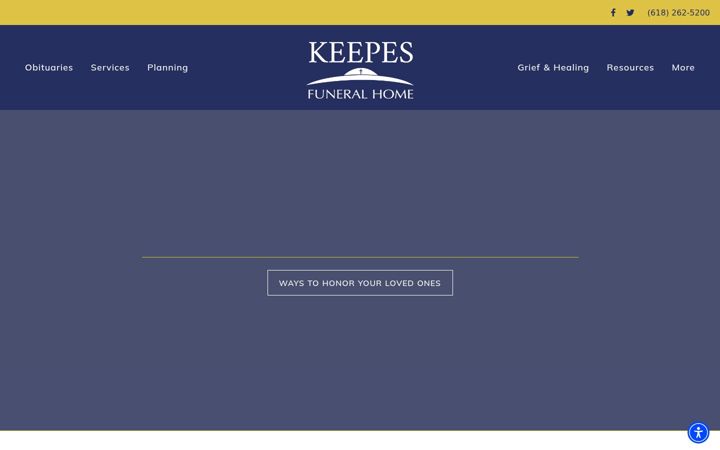Screenshot of keepesfuneralhome.com