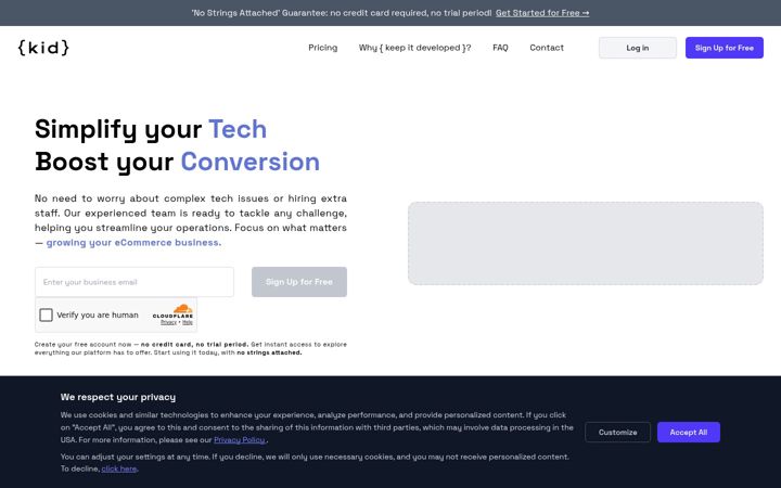 Screenshot of keepitdeveloped.com