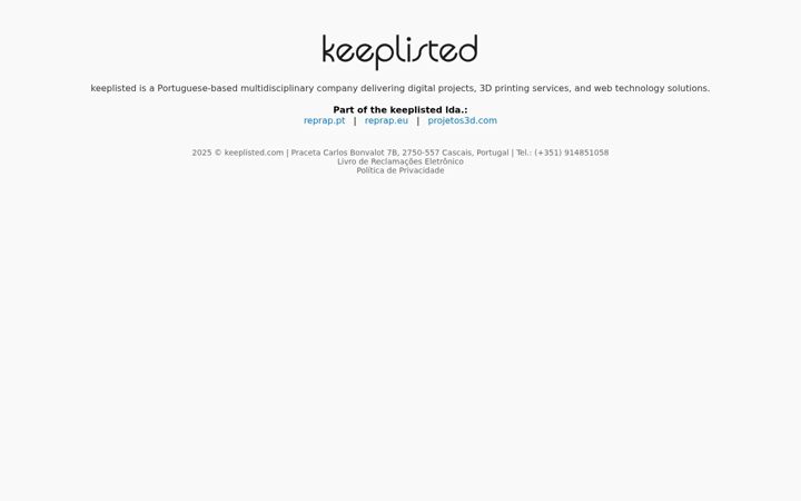 Screenshot of keeplisted.com