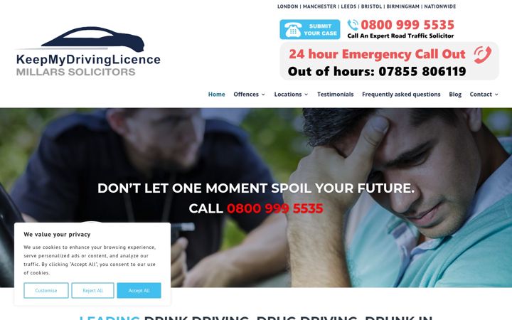 Screenshot of keepmydrivinglicence.co.uk