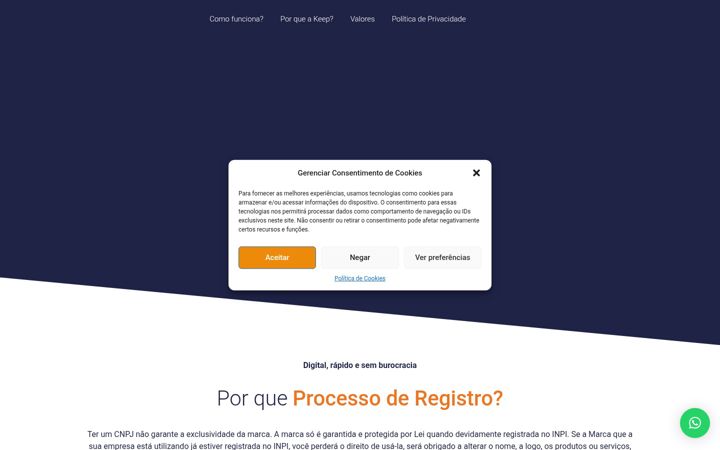 Screenshot of keepregistrosdemarcas.com.br