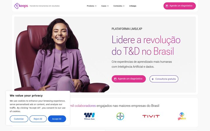 Screenshot of keeps.com.br