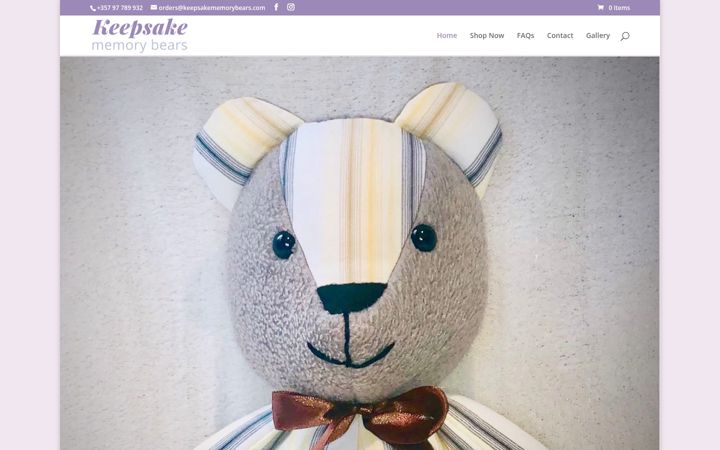 Screenshot of keepsakememorybears.com