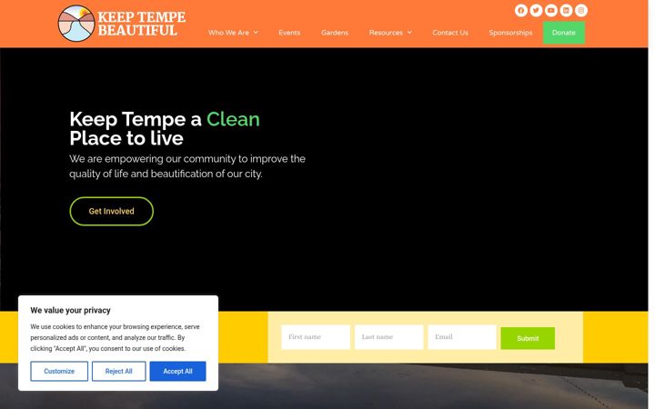 Screenshot of keeptempebeautiful.org