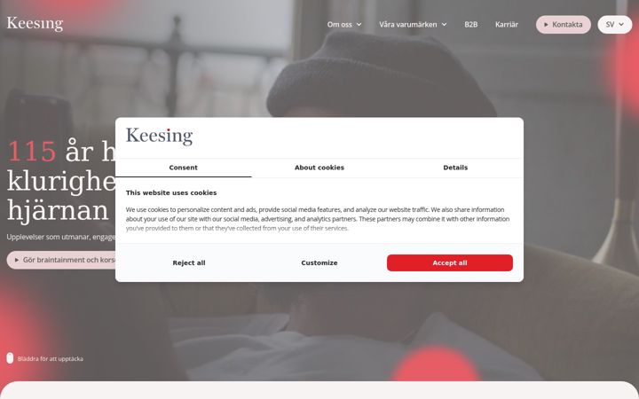 Screenshot van keesing.se