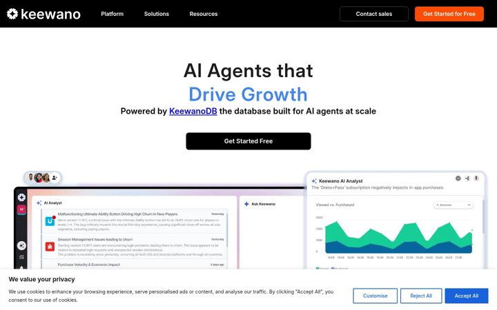 Screenshot of keewano.com